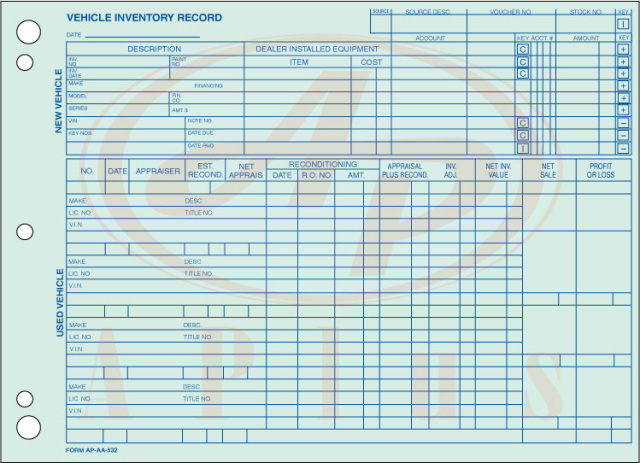 AP-A-532 • Vehicle inventory Records